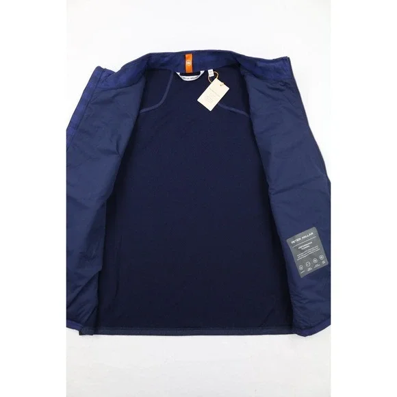 Peter Millar Vest Mens Navy Blue Fuse Elite Flannel Hybrid Performance XXL Plaid - Picture 9 of 16